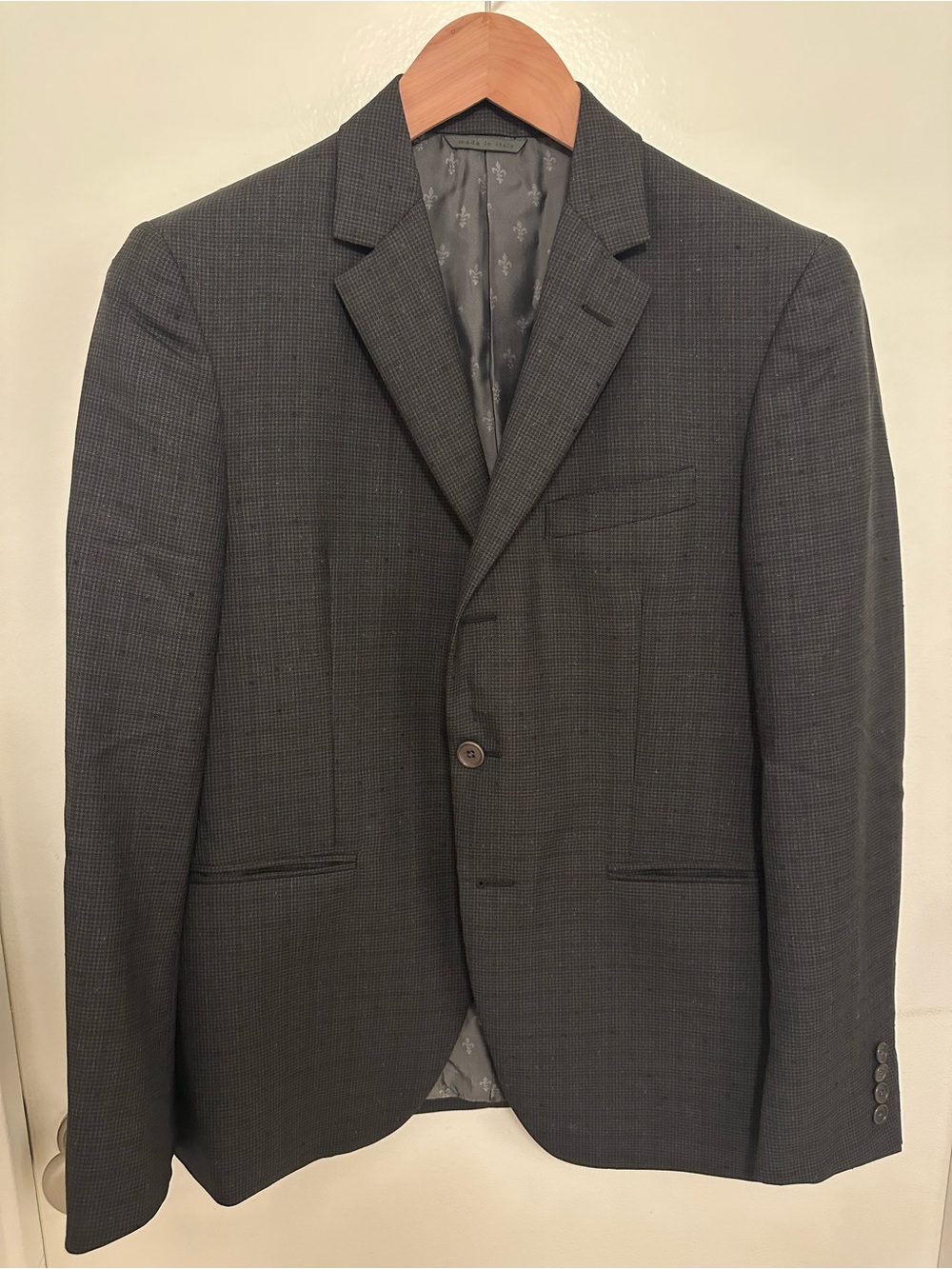 John Varvatos Collection 38R 3-Button Grey Sport Coat Blazer